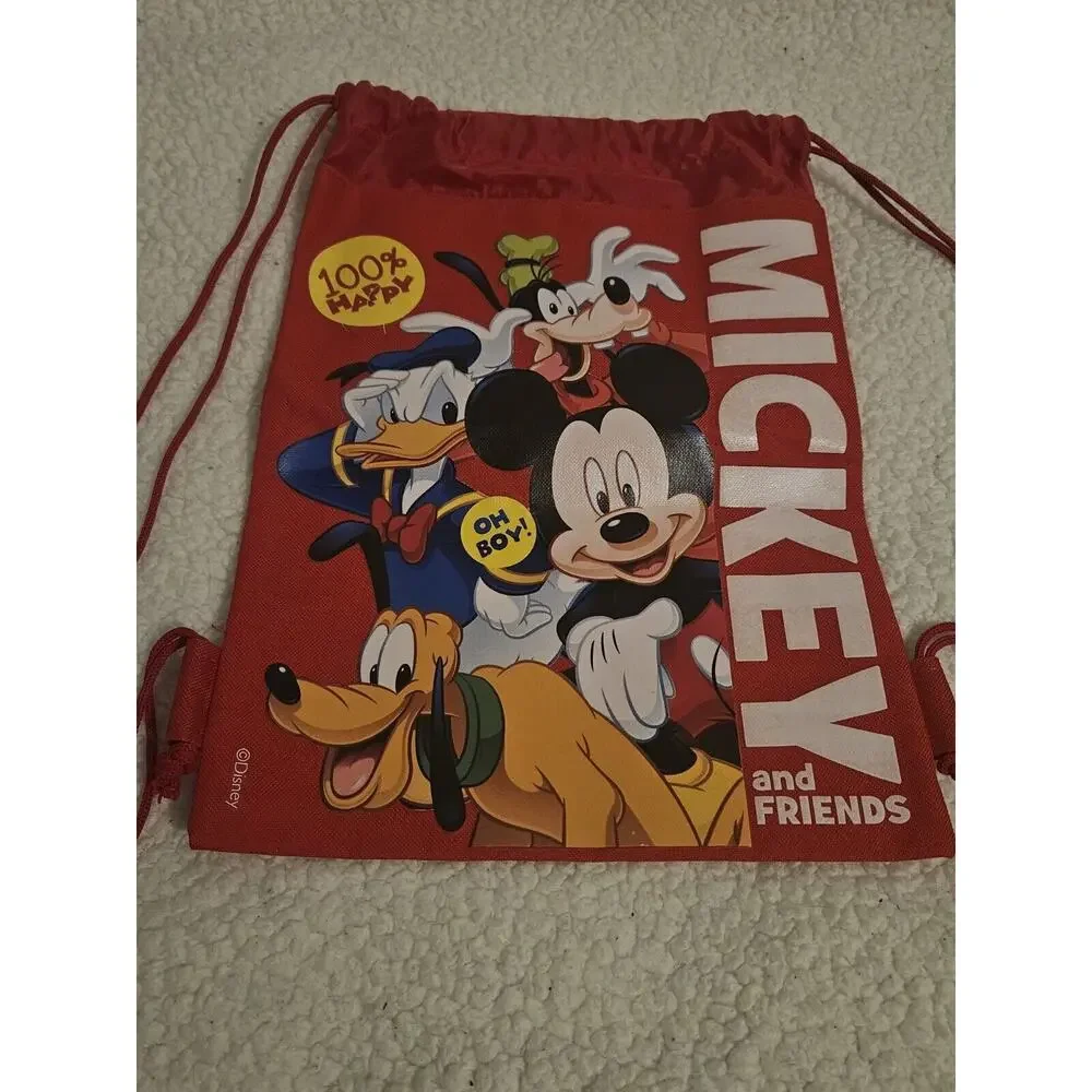 Disney‎ Mickey & Friends Drawstring Backpack - Drawsting Bag (Red)